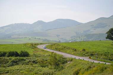 car driving in Hokkaido, Japan