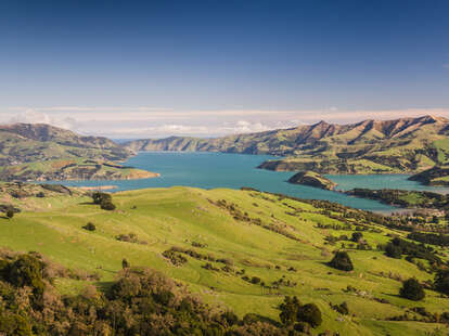 An aerial view of New Zealand's countryside. 