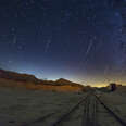 meteor shower in the desert