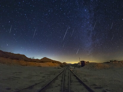 meteor shower in the desert