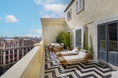 A terrace in Madrid, Spain at a JW Marriott property.