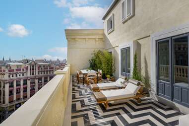 A terrace in Madrid, Spain at a JW Marriott property. 