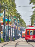 The red street cars of the city of New Orleans