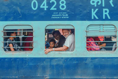 Train windows, India