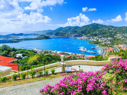 A panoramic view of St Thomas in the US Virgin Islands