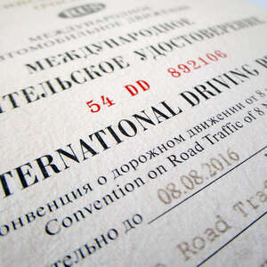 close up of an international driver's permit 