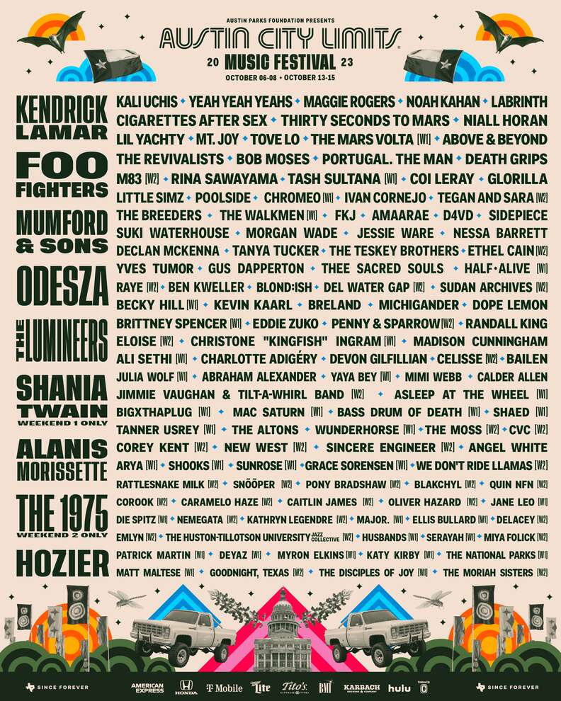 austin city limits music festival lineup 2023