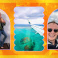 collage of travel photos with moms