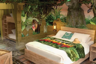 A Jumanji themed hotel room at the new Jumanji theme park in the UK.