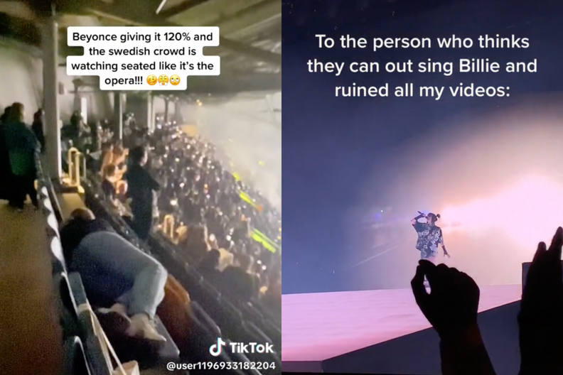 tiktok beyonce and billie eilish concert screengrabs
