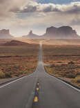 A shot of an open road along U.S. Route 163, Monument Valley, Utah
