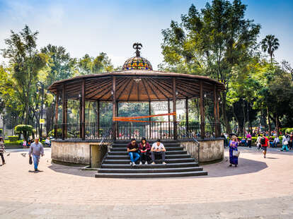main square and the town hall at coyoacan in mexico city