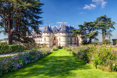 Chateau de Chaumont-sur-Loire 在夏天，在法国卢瓦尔河谷。