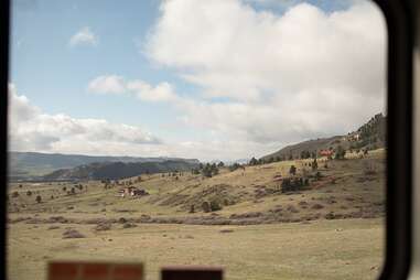 view of the West from window of zephyr express