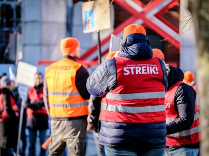 Railway workers striking in Berlin, Germany.