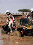 rally racer in mud