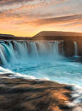 The Godafoss is a famous waterfall in Iceland.