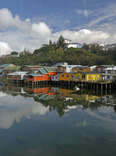 Typical constructions of Castro in Cihiloé Island, Chile