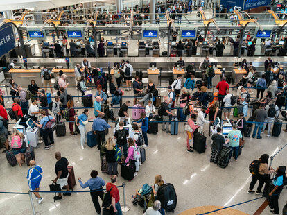 Travelers at Hartsfield-Jackson Atlanta International Airport (ATL) in Atlanta