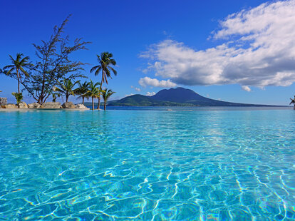 View of the Nevis Peak volcano in St. Kitts.