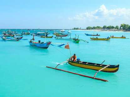 Fishing boats in Jimbaran Beach, Bali, Indonesia