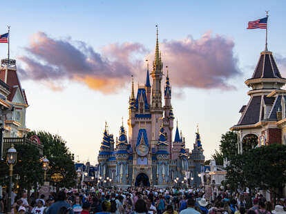 Crowds pack and fill Main Street USA at the Magic Kingdom Park at Walt Disney World