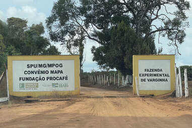 entrance to experimental coffee farm