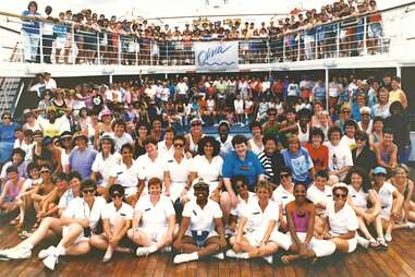 group of women on Olivia cruise ship