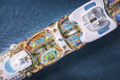 aerial view utopia of the seas ship