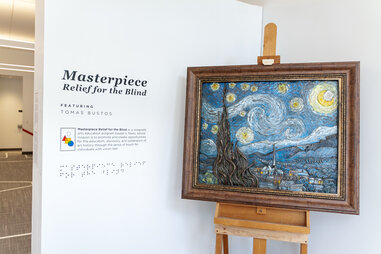 tactile version of Starry Night at Masterpiece Relief for the Blind exhibit
