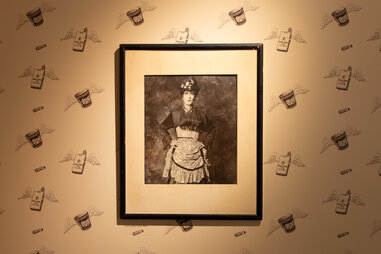 Photograph of Hattie Hathaway at the “Brian Butterick {Hattie Hathaway} and all they loved” exhibit