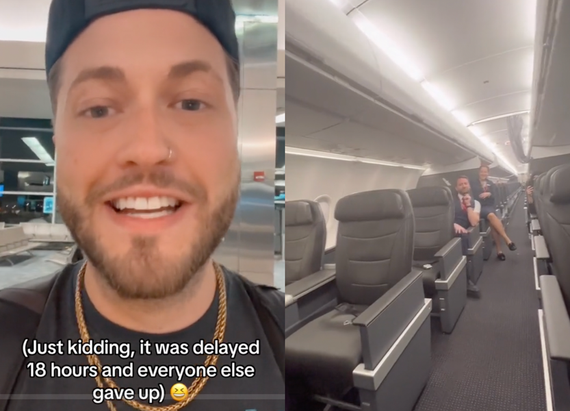 Viral TikTok Shows What It's Like to Take a Flight as the Only