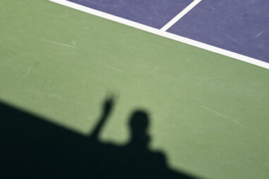 Shadow on a tennis court