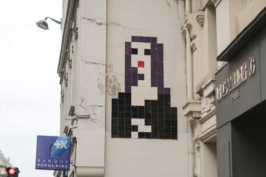 Mona Lisa Invader street art in Paris