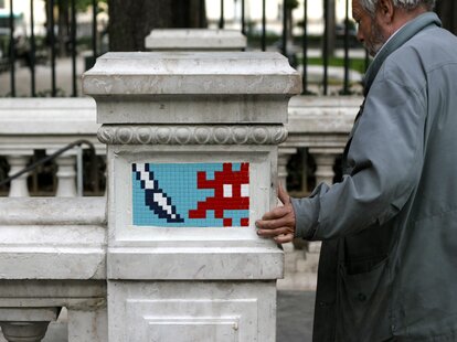 Invader street art in Paris