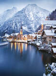 Winter View of Hallstatt, a traditional Austrian village. 