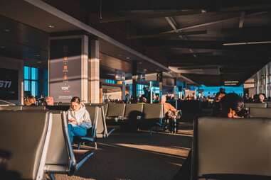 people sitting at airport gate