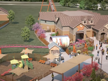 A rendering of the new Good Gravy! family roller coaster in Santa Claus, Indiana.