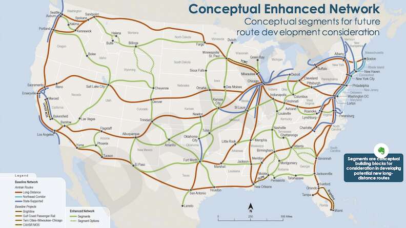 New Federal Map Shows How Amtrak Train Service Could Expand Nationwide ...