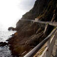 The 'Via dell'Amore' (the Path of Love) in gap between Riomaggiore and Manarola on August 18, in Cinque Terre, Italy