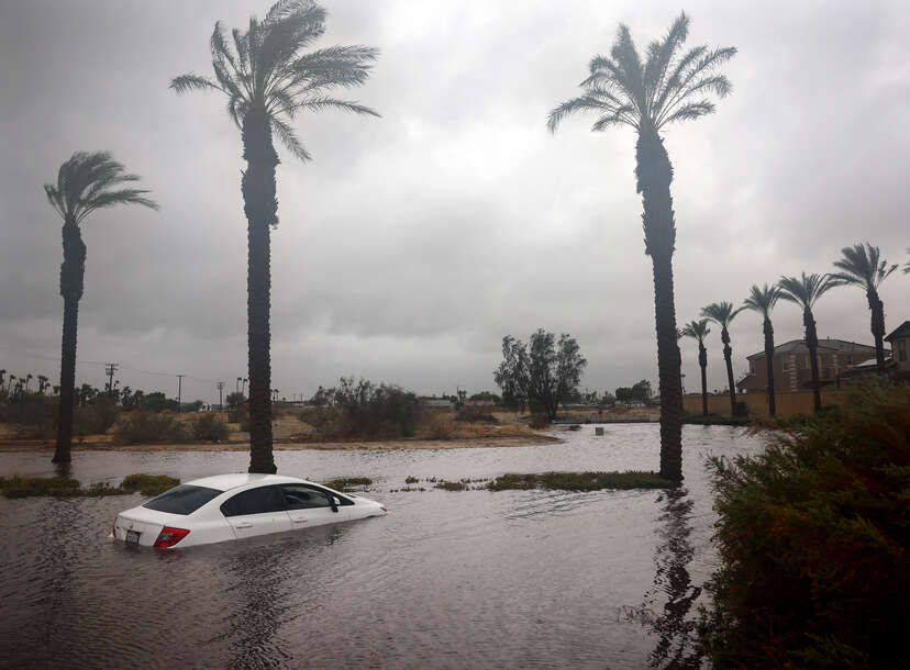 Dodger Stadium photos go viral after Tropical Storm Hilary hits