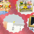 collage of miniature artwork exhibits 