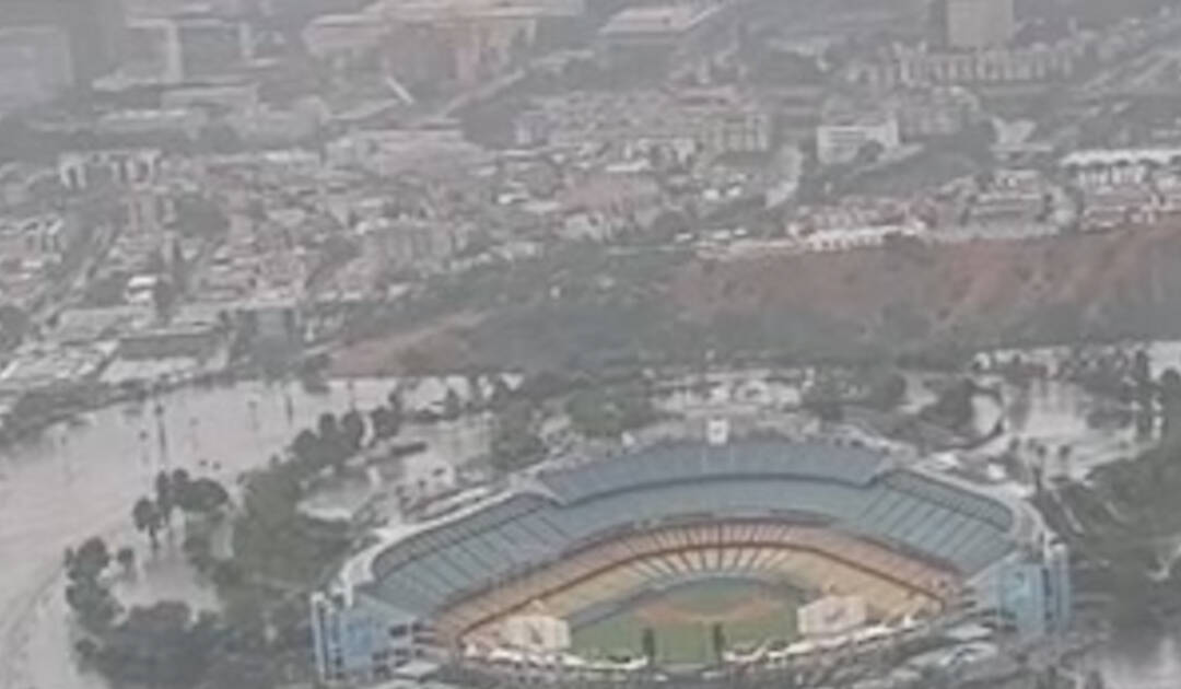 Images of Dodger Stadium after Tropical Storm Hilary are real