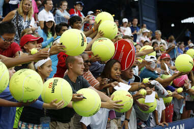 Fans waiting for autographs at the USTA Billie Jean King National Tennis Center