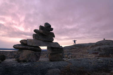 arctic inukshuk, baffin island