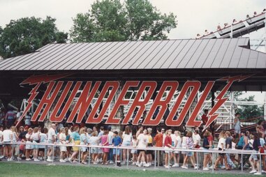 Thunderbolt roller coaster sign