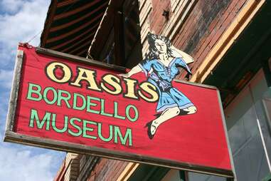 Oasis Bordello Museum sign