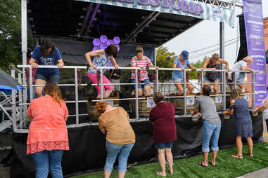 The annual grape-stomping competition.