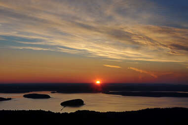 Sunrise view from the top of Cadillac Mountain