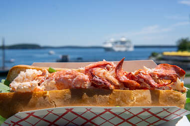 lobster roll in Bar Harbor